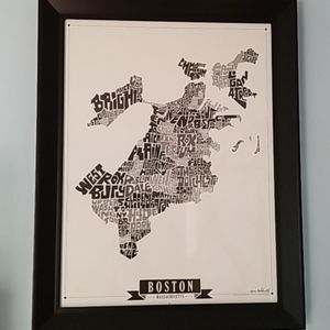 Boston map, framed